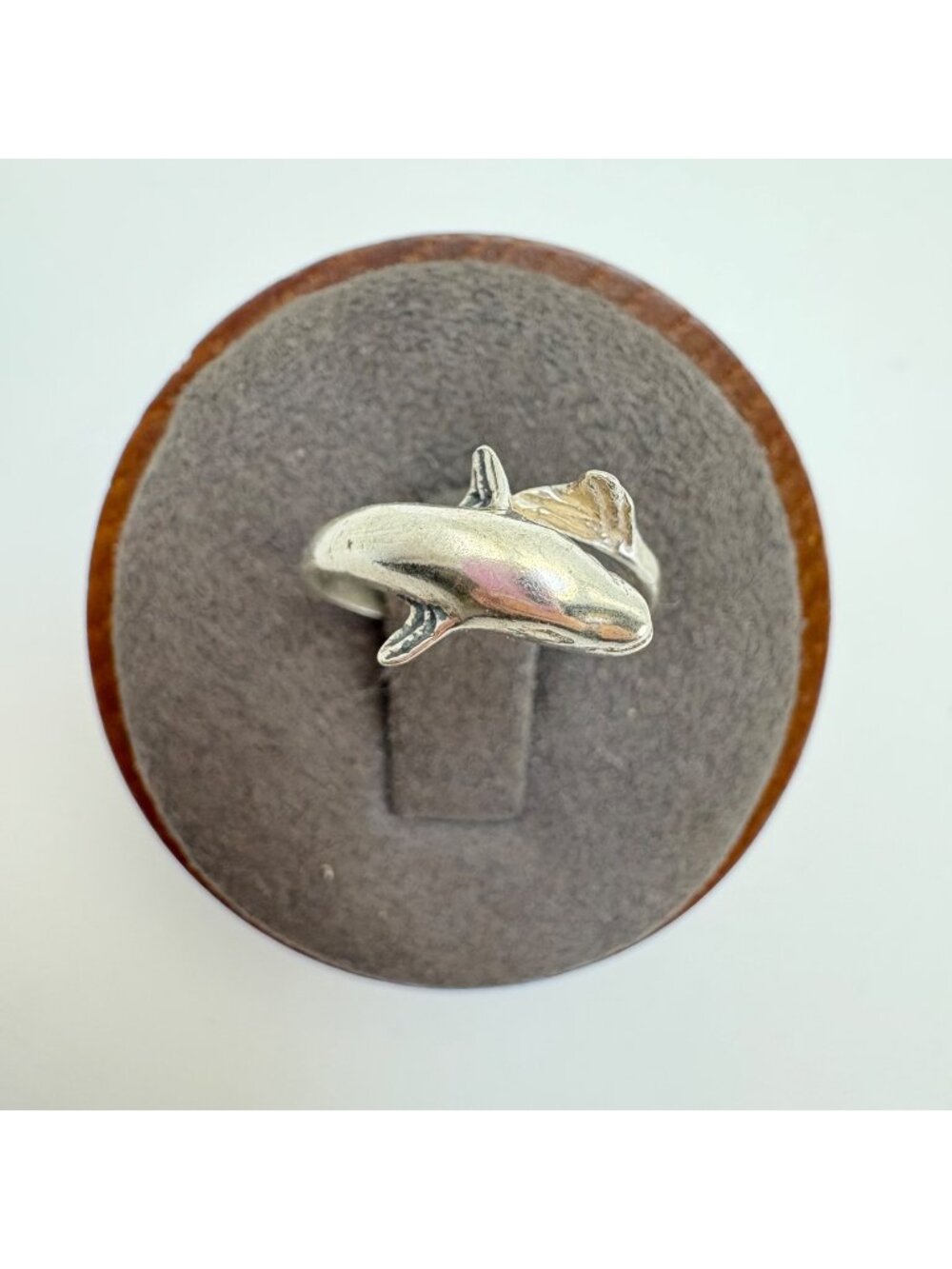 Dolphin Design Bypass Band VTG Solid Sterling Silver 925 Ring Size 4.75